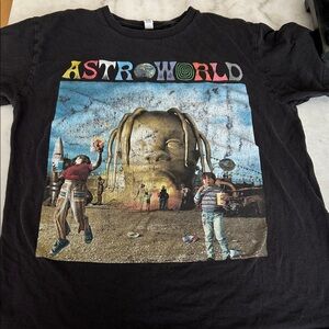 2018 Travis Scott Astroworld "Wish You Were Here" Tour Black T-Shirt Sz medium